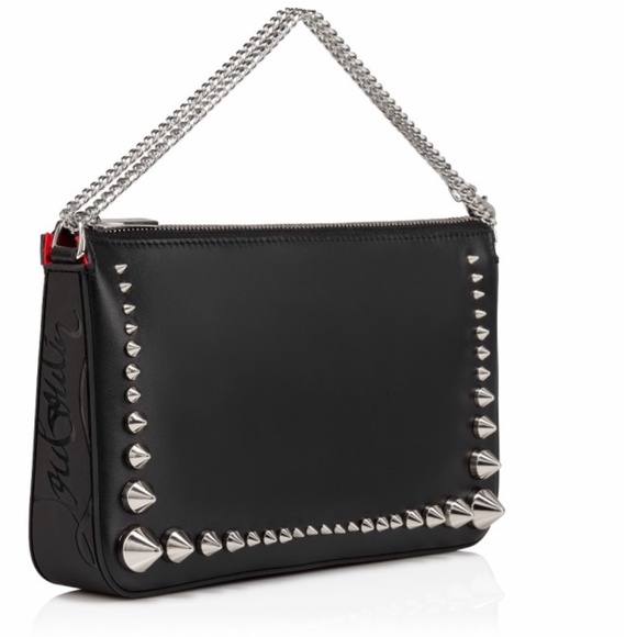 Loubila Shoulder bag - Calf leather, rubber and spikes - Black - Picture 1 of 16